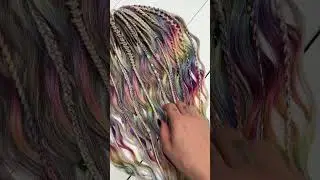 Rainbow dreadlock set Boho vibes for festivals & unique style #rainbowdreads#bohodreads#festivalhair