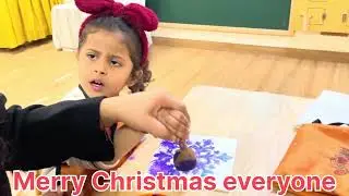 3 Years learns painting on Christmas 🎄🎨    Toddler painting activity | Christmas special