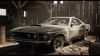 ASMR Full Restoration 1969 Ford Mustang Boss 429 (Abandoned Barn Find) Satisfying Rust Rebuild#asmr