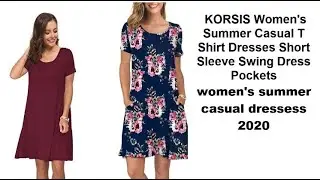 Women's Summer Casual T Shirt dress 2020 | Short Sleeve Swing Dress with  2 Pockets on amazon