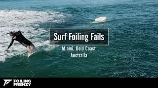 Surf foil beginner fails at the Gold Coast, Australia