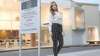 PLAID PRINT PANTS/ Self Tie Belt Soft Skinny Basic Leggings at Amazon
