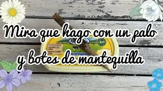 Haz macetas decorativas con reciclaje ♻️! Con un palo y botes de plástico !