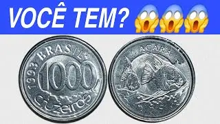 MOEDA DE 1000 CRUZEIROS ANO 1993, VALORES ATUALIZADOS.
