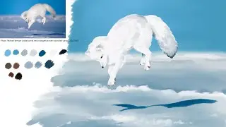 Digital Painting Study - Arctic Fox Pouncing (no audio)
