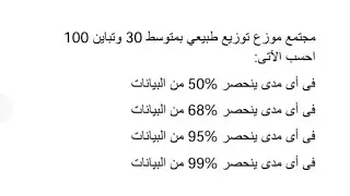 إحصاء: تمارين على التوزيع الطبيعى Normal distribution