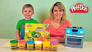 Весёлай кухня с Даником   делаем пиццу из Плей До  Play Doh Pizza Party
