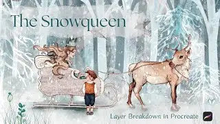 The Snowqueen Picture Book Illustration - Complete Layer Breakdown in Procreate