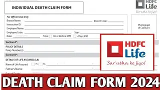 HDFC Life Insurance death claim form 2023 ||Death Claim form kaise fill kare life insurance 2023