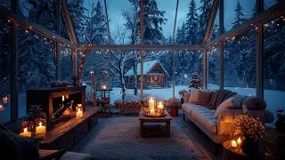 Snowfall Outside, Warm Fireplace Inside 🔥 | Cozy Night Vibes (3 Hours)