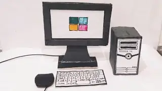 How to make computer with cardboard/ cardboard computer for school project ||