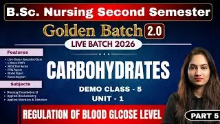 Demo class - 5 Biochemistry - Unit 1 | Carbohydrate | BSc Nursing 2nd Sem | biochemistry nursing