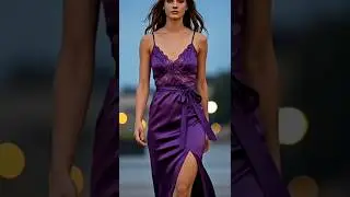 Shape Satin Lace Trim Tie Back Maxi Dress | Elegant Fashion Walk 2025 #aiart #fashion #cinematic