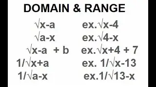 DOMAIN & RANGE OF SQUARE ROOT FUNCTIONS PART 1