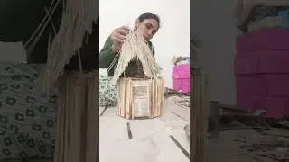 आज सरप्राइज वाला कुछ क्रिएट किया है😲🤭 Handmade paper house / DIY house model / village house #shorts