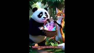 Magic Drink Turns Panda into Panda Fox🐼🦊  | Kids Short Story #trend #shorts