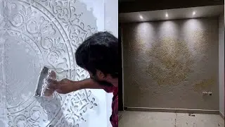 कैसे बनाएं Mandala Design पूरी जानकारी ? Wall Texture living Room design | mandala wall texture