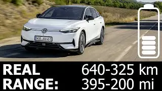 Volkswagen ID.7 77 кВт&middot;ч, шоссе, город, реальный запас хода, расход энергии, экономичность, млн кВт&middot;ч, кВт&middot;ч/100 км, задний привод