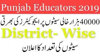 40000 Educators Jobs 2019 Vacant Seats District Wise