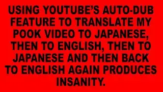 Auto Dub от YouTube дважды перевёл моё последнее видео Pook с английского на японский и обратно.