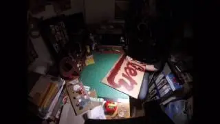 Building marquee style sign out of cardboard (time lapse)