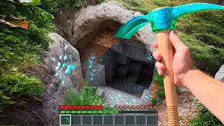 Minecraft in Real Life POV  Realistic Cave with Diamond Ore Minecraft MOVIE