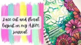 Lace cut floral journal page