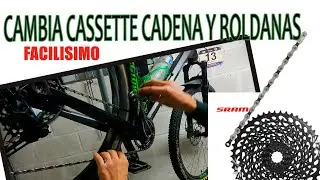 🛠️ COMO CAMBIAR EL CASSETTE, CADENA SRAM EAGLE Y ROLDANAS XT /MECANICA DE BICICLETA🛠️