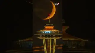 Moon Time Lapse Video | Seattle Space Needle | Moon Video | #Shorts | Viral Video | News18