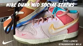 Social Status X Nike Dunk Mid Strawberry Milk On Feet Review