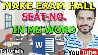 How to make  Exam hall seat no with label in ms word 2016 | tutorials | label