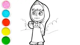 Tutorial for beginners / Beautiful Masha tutorial for kids / How to draw easy Masha.