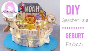 DIY Geschenk zur Geburt, Babygeschenk,Windeltorte, Windelwagen,Windel-Ballon, Babyshower Arche Noah