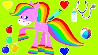 Fun Pet Care Colorful Rainbow Horse Gameplay For Baby, Toddlers and Children