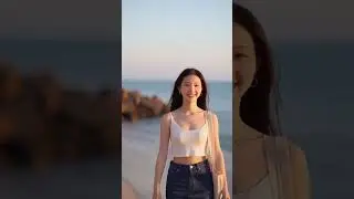 Golden Hour Swim: A Cinematic Beach Vlog ft. an 18-Year-Old Supermodel | 85mm Miniskirt Look