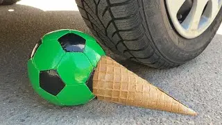Crushing Crunchy & Soft Things by Car! EXPERIMENT: Car vs Soccer Ball Ice Cream