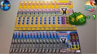 $80.00 SPENT ON FLORIDA LOTTERY MONOPOLY SCRATCH OFF TICKETS WINNING....