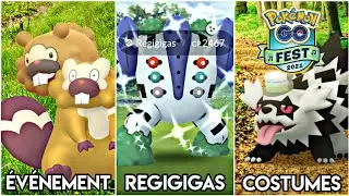 &Eacute;v&eacute;nement Keunotor Shiny - Regigigas - Carte Prof Willow - Costumes Pok&eacute;mon GO Fest - Data-mining