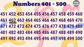 Learn numbers counting 401 to 500 | 401 - 500 numbers in english | 401 to 500 | maths counting