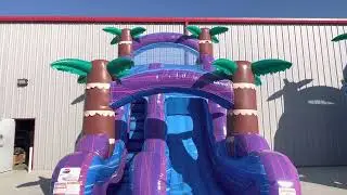 18 foot Purple Hurricane water slide rental from About to bounce inflatable rentals in New Orleans