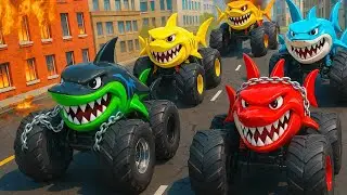 Savage Monster Trucks Take Over the City Streets | Vehicle Animation 🚛🔥