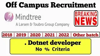 Mindtree Off Campus Drive 2022| 2021 | 2020 Batch Recruitment 2022 | Job in Mindtree