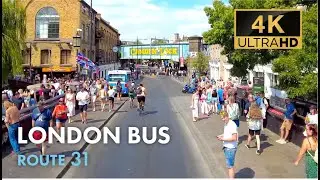 London Bus Ride, Route 31, Double Decker, 4K Virtual Tour