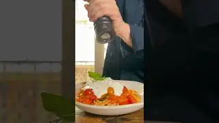 Spaghetti tomato stracciatella #cooking #pasta #asmr