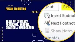 Microsoft Office Reference Tab Class-1 Table of Contents, Footnote, Endnote, Citation & Bibliography