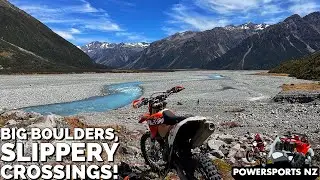 BOULDER BOUNCING The Upper Rakaia River! - Havelock River Dirt Bike Adventure