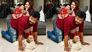 Bobby simha & reshmi menon with a baby latest cute moments