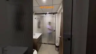 Fluted Glass Bathroom Partition