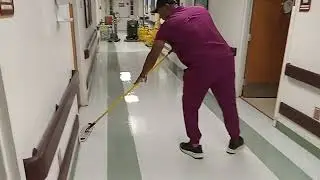 Drew learning to Wax Tile Floor