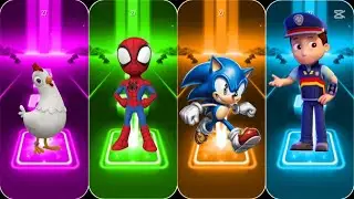 EPIC TILES BATTLE | Sonic vs Spider-Man vs Ryder vs Chicken | Tiles Hop 